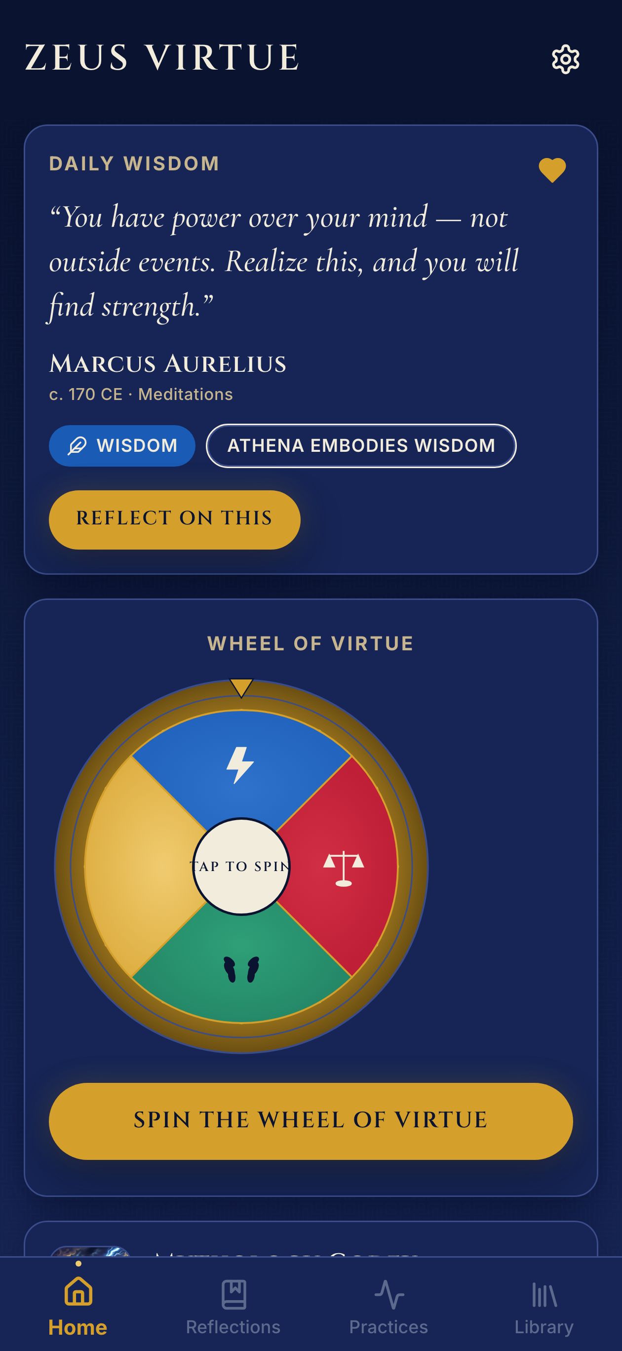 Daily wisdom and Wheel of Virtue